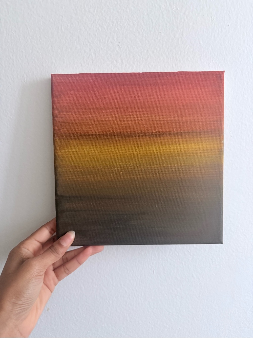 Abstract Gradient Canvas Wall Art in Red, Yellow, and Brown